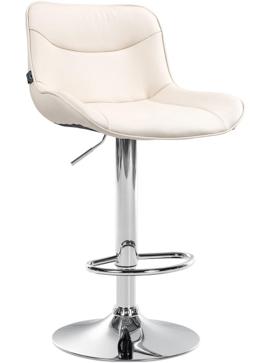 Taburete de bar Vonore piel sintética cromado, crema Taburete de bar Vonore piel sintética cromado, crema