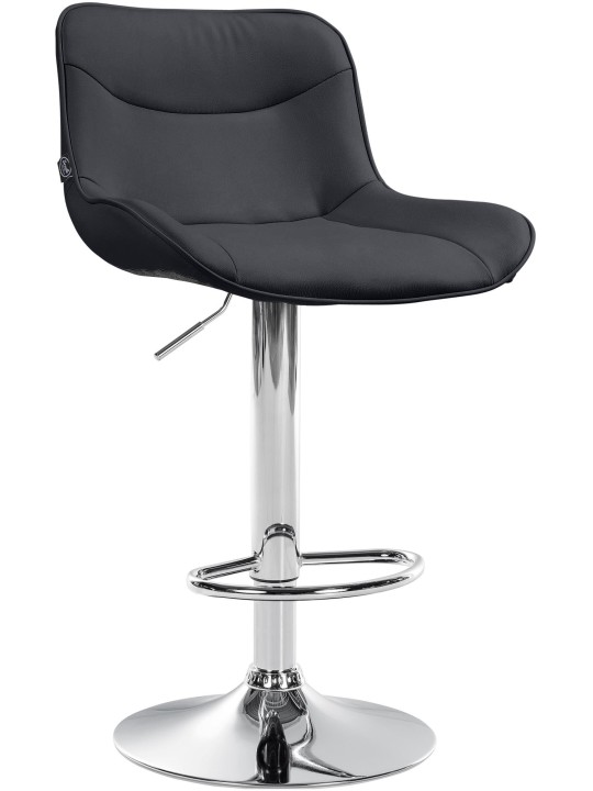 Taburete de bar Vonore piel sintética cromado, negro Taburete de bar Vonore piel sintética cromado, negro
