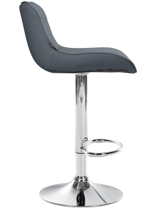 Taburete de bar Vonore piel sintética cromado, gris Taburete de bar Vonore piel sintética cromado, gris