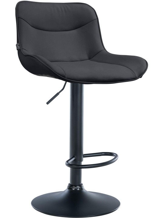 Taburete de bar Vonore símil piel, negro Taburete de bar Vonore símil piel, negro