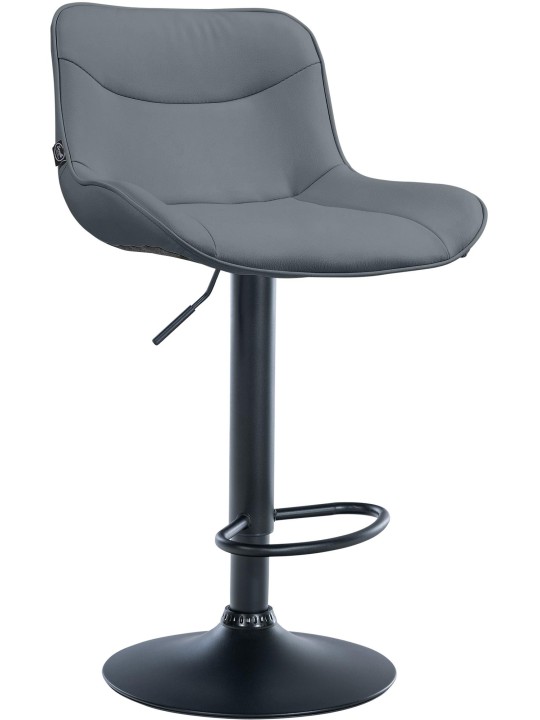 Taburete de bar Vonore símil piel, gris Taburete de bar Vonore símil piel, gris