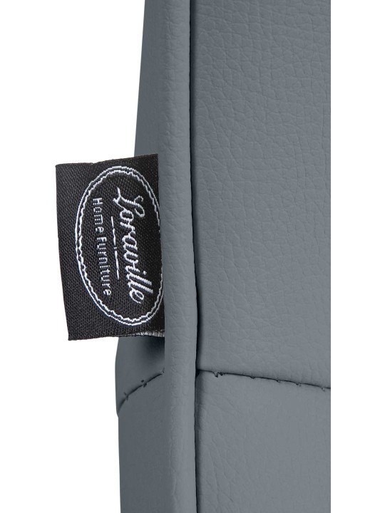 Taburete de bar Vonore símil piel, gris Taburete de bar Vonore símil piel, gris