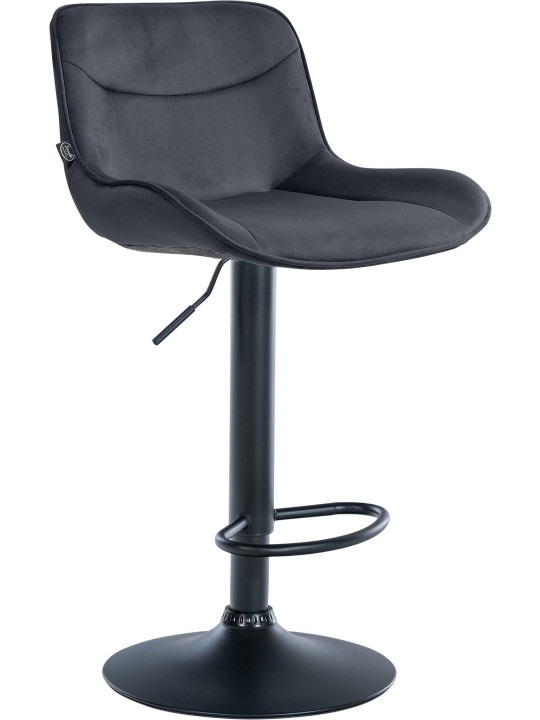 Taburete de bar Vonore terciopelo, negro