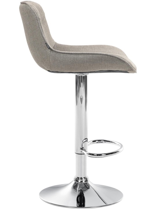 Taburete de bar Vonore tela cromo, taupe Taburete de bar Vonore tela cromo, taupe