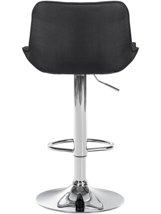 Taburete de bar Vonore tela cromo, gris oscuro