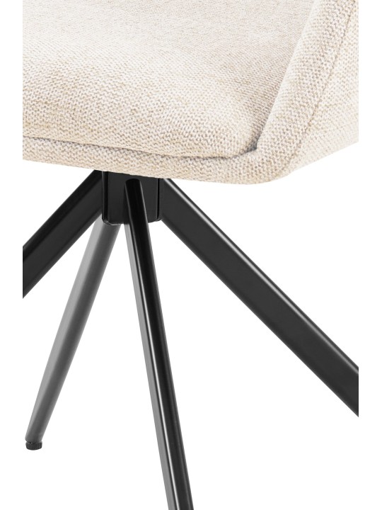 Silla de comedor Olema tela, crema
