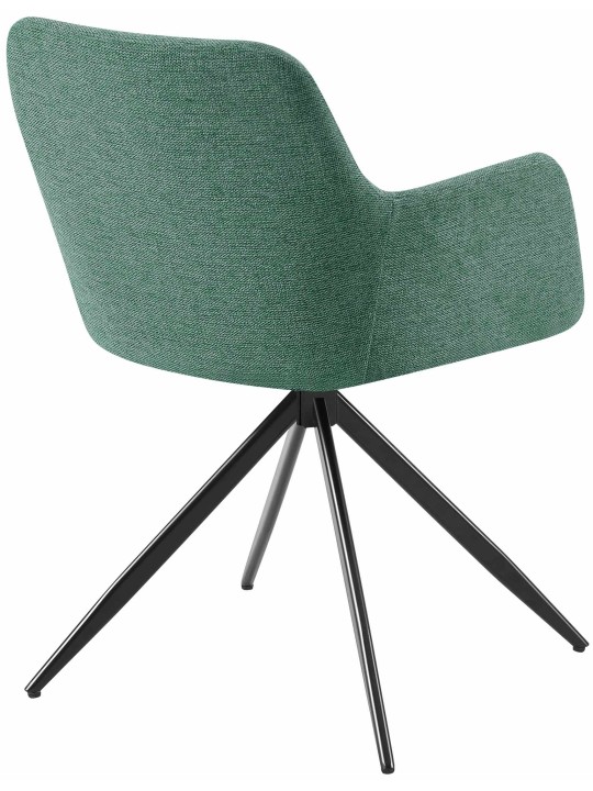 Silla de comedor Olema tela, verde
