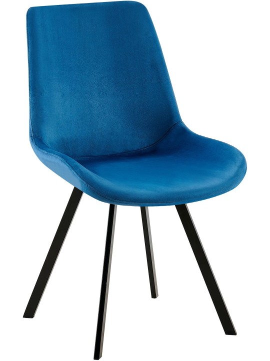 Silla de comedor de terciopelo Lewes, azul oscuro