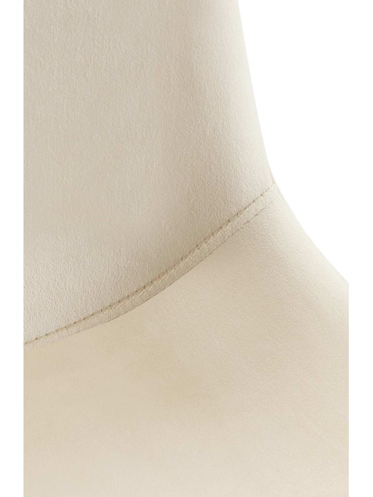 Silla de comedor de terciopelo Lewes, crema