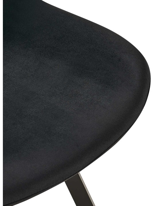 Silla de comedor de terciopelo Lewes, negro