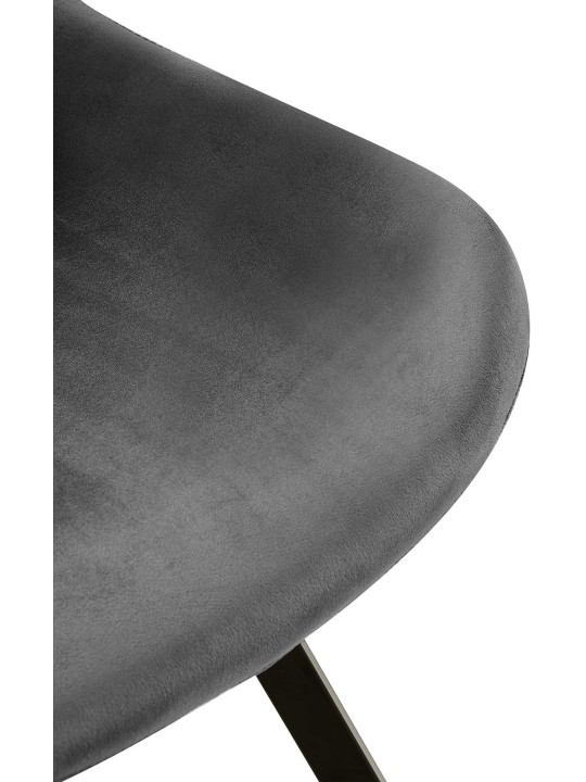 Silla de comedor de terciopelo Lewes, gris oscuro