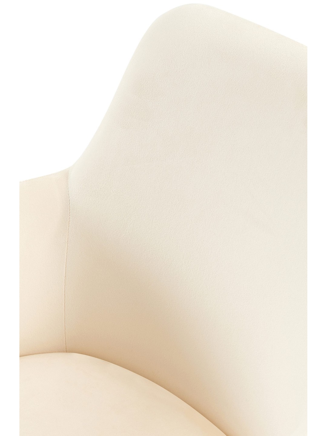 Silla de comedor Olema de terciopelo, crema