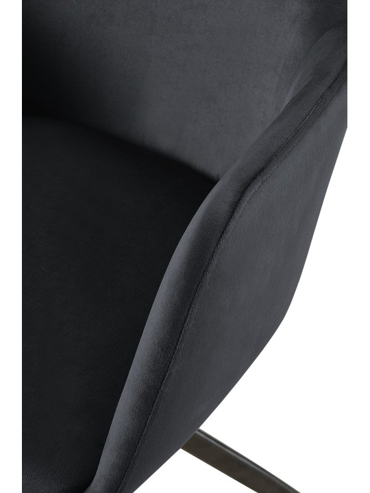 Silla de comedor Olema de terciopelo, negro Silla de comedor Olema de terciopelo, negro