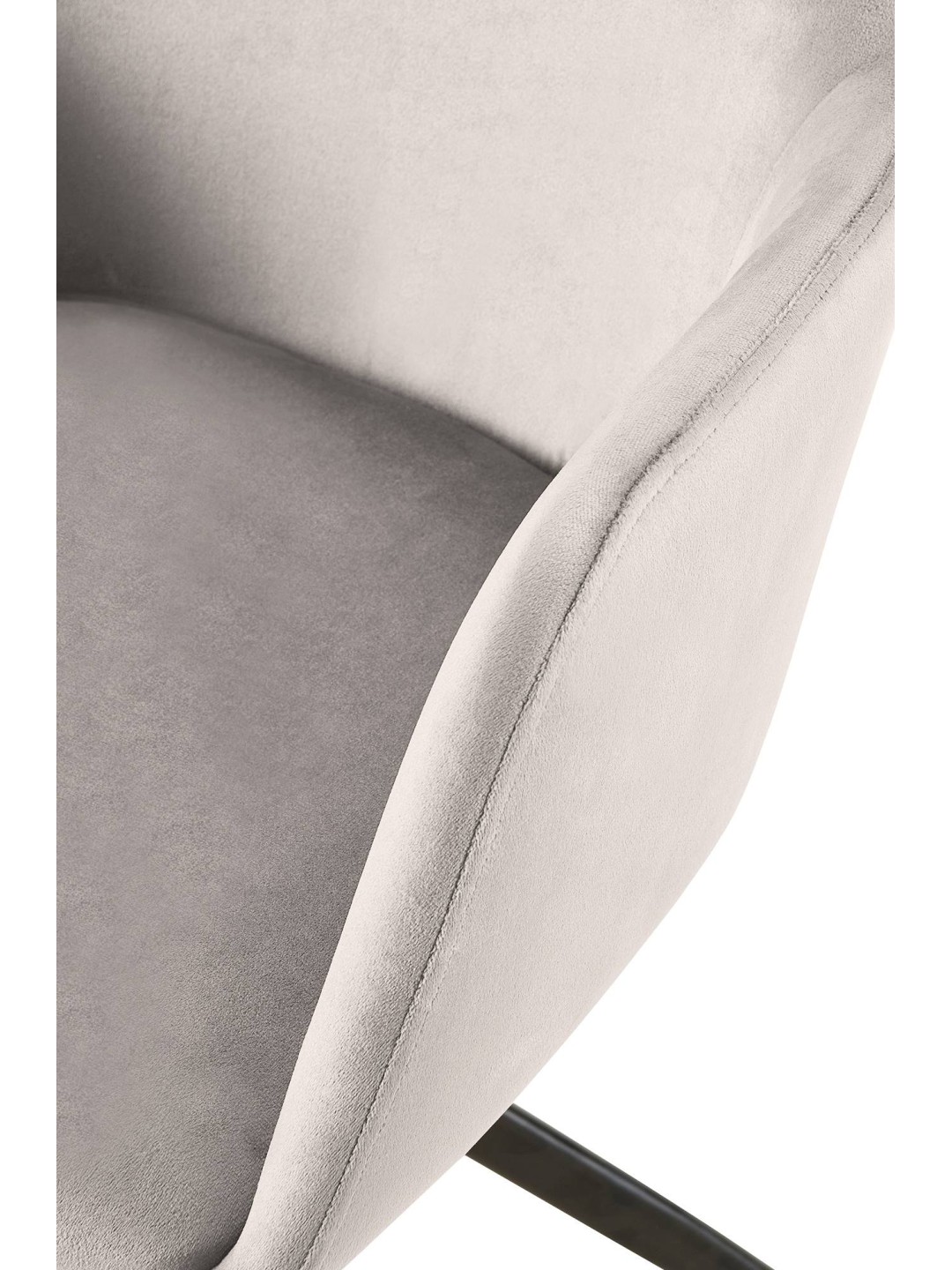 Silla de comedor Olema de terciopelo, gris