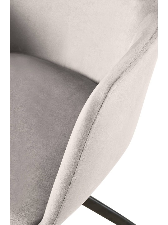 Silla de comedor Olema de terciopelo, gris