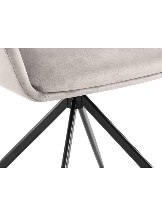 Silla de comedor Olema de terciopelo, gris