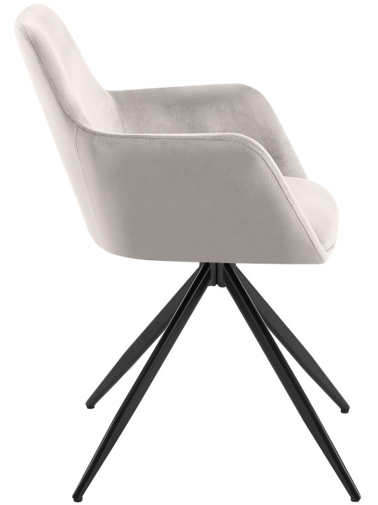 Silla de comedor Olema de terciopelo, gris