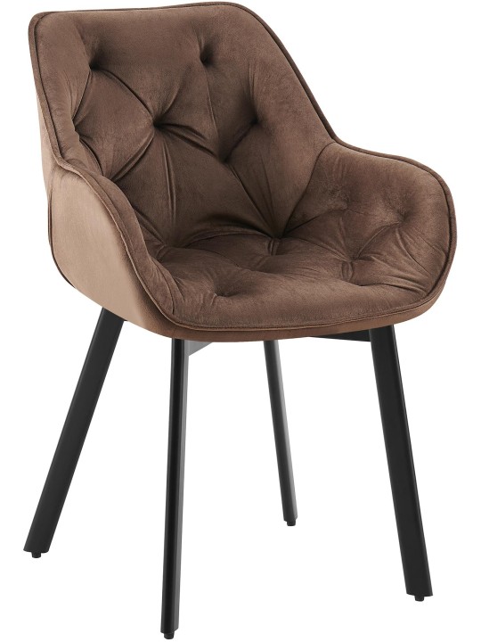 Silla de comedor Antigo terciopelo, marrón