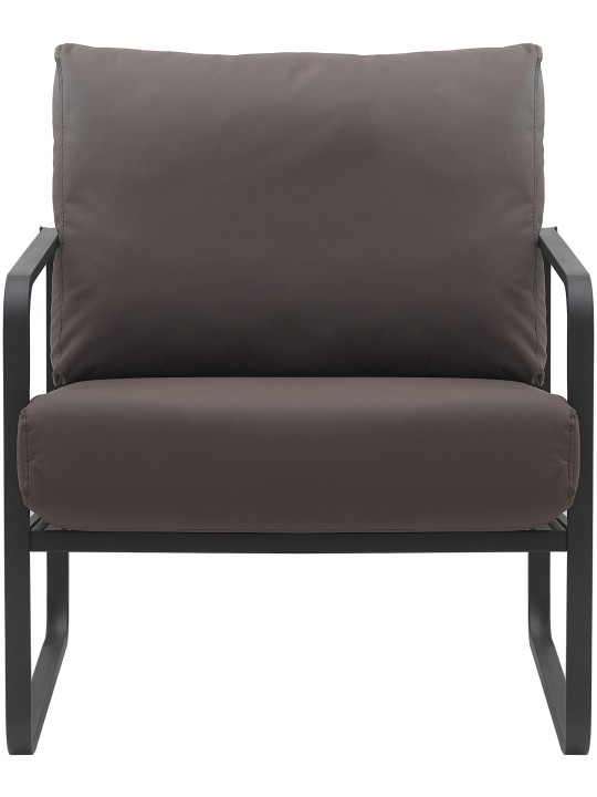 Tumbona Manea piel sintética, marrón