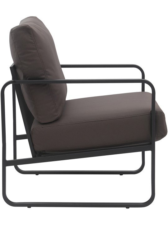 Tumbona Manea piel sintética, marrón