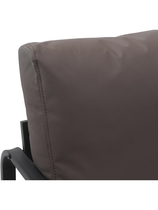 Tumbona Manea piel sintética, marrón