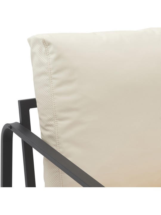 Tumbona Manea piel sintética, crema Tumbona Manea piel sintética, crema