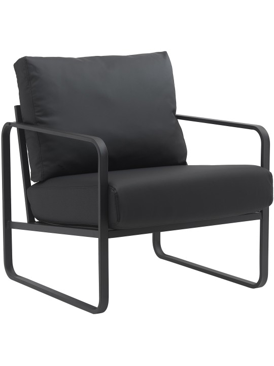 Tumbona Manea piel sintética, negro Tumbona Manea piel sintética, negro