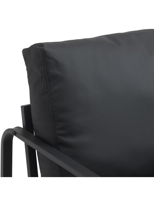 Tumbona Manea piel sintética, negro Tumbona Manea piel sintética, negro