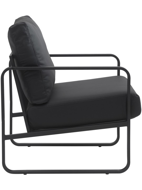 Tumbona Manea piel sintética, negro Tumbona Manea piel sintética, negro