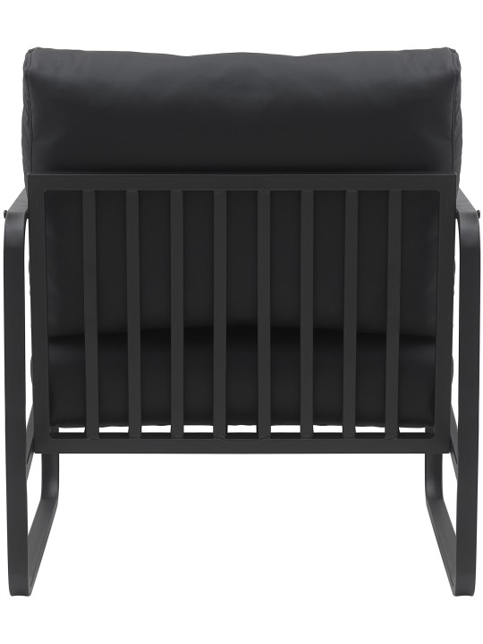 Tumbona Manea piel sintética, negro Tumbona Manea piel sintética, negro