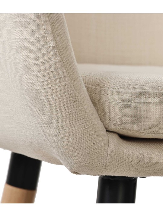 Juego de 2 taburetes de bar Grant tela, beige