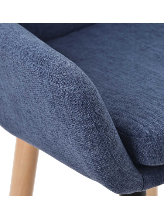 Juego de 2 taburetes de bar Grant tela, azul oscuro