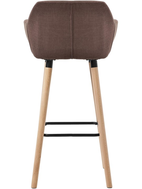 Juego de 2 taburetes de bar Grant tela, café
