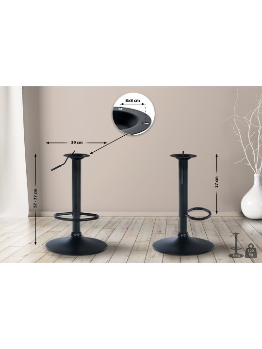 Estructura XL para taburetes de bar 8 x 8 cm, negro