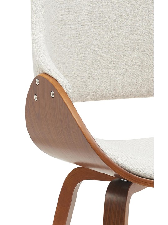 Silla de comedor tela Vangale, nogal/crema