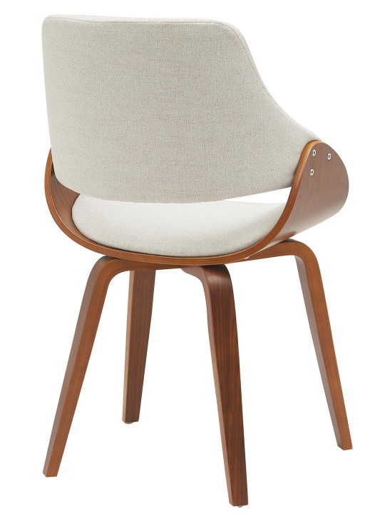 Silla de comedor tela Vangale, nogal/crema