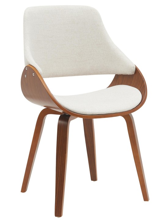 Silla de comedor tela Vangale, nogal/crema