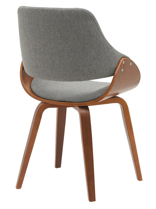 Silla de comedor tela Vangale, nogal/gris oscuro