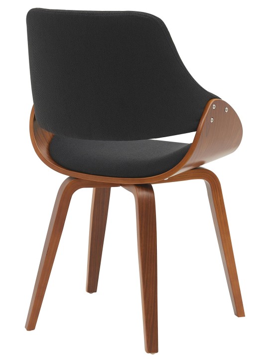 Silla de comedor tela Vangale, nogal/negro
