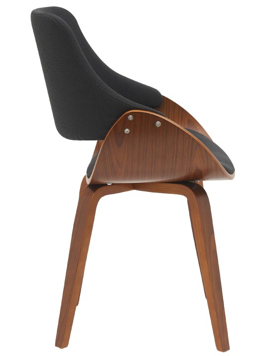 Silla de comedor tela Vangale, nogal/negro