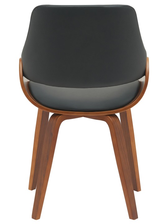 Silla de comedor Vangale piel sintética, nogal/negro