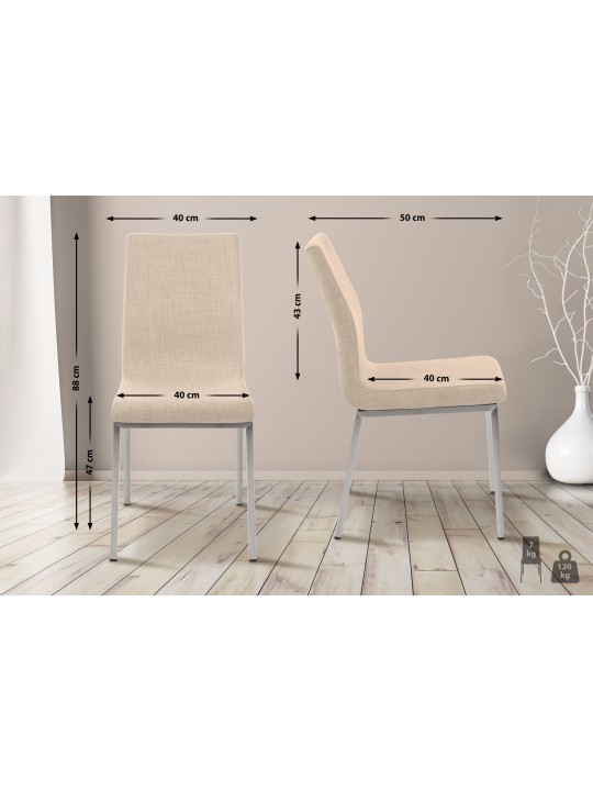 Silla de comedor Colmar TEJIDO, crema
