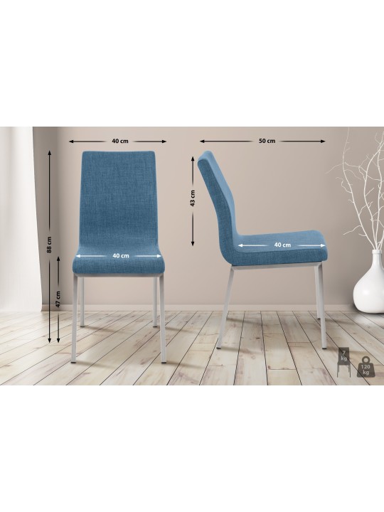 Silla de comedor Colmar TEJIDO, azul