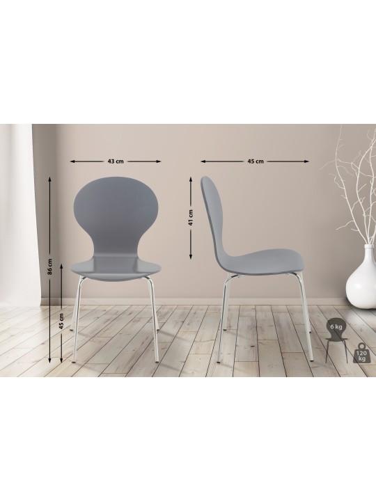 Juego de 2 sillas de visita Diego, gris Juego de 2 sillas de visita Diego, gris