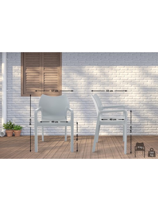 Silla DIVA, gris claro