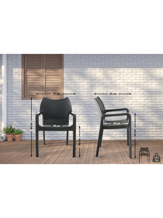 Silla Diva, gris oscuro Silla Diva, gris oscuro