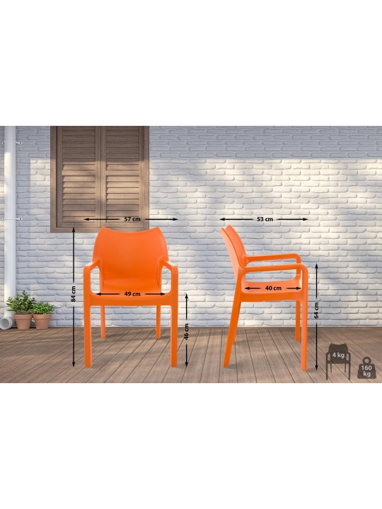 SET de 2 sillas apilables DIVA, naranja SET de 2 sillas apilables DIVA, naranja