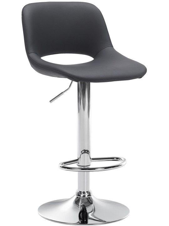 Taburete de bar Camden piel sintética cromado, negro
