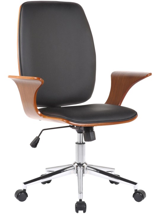 Silla de oficina Burbank piel sintética, nogal/negro