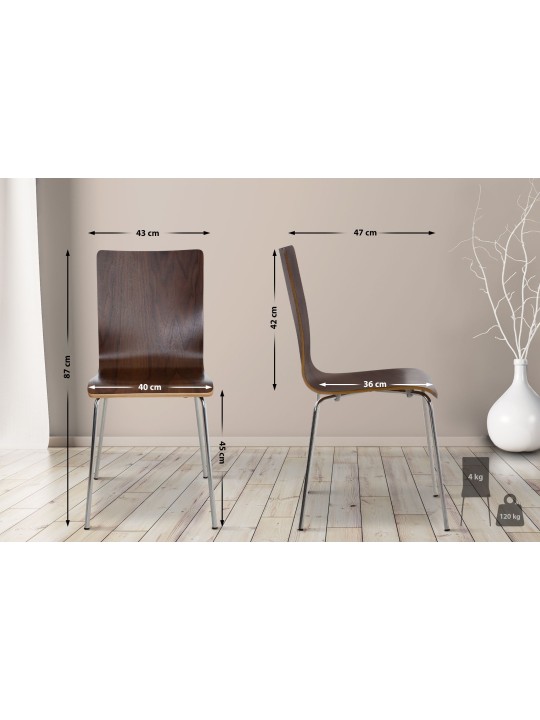 Juego de 2 sillas de visita Pepe, nogal Juego de 2 sillas de visita Pepe, nogal